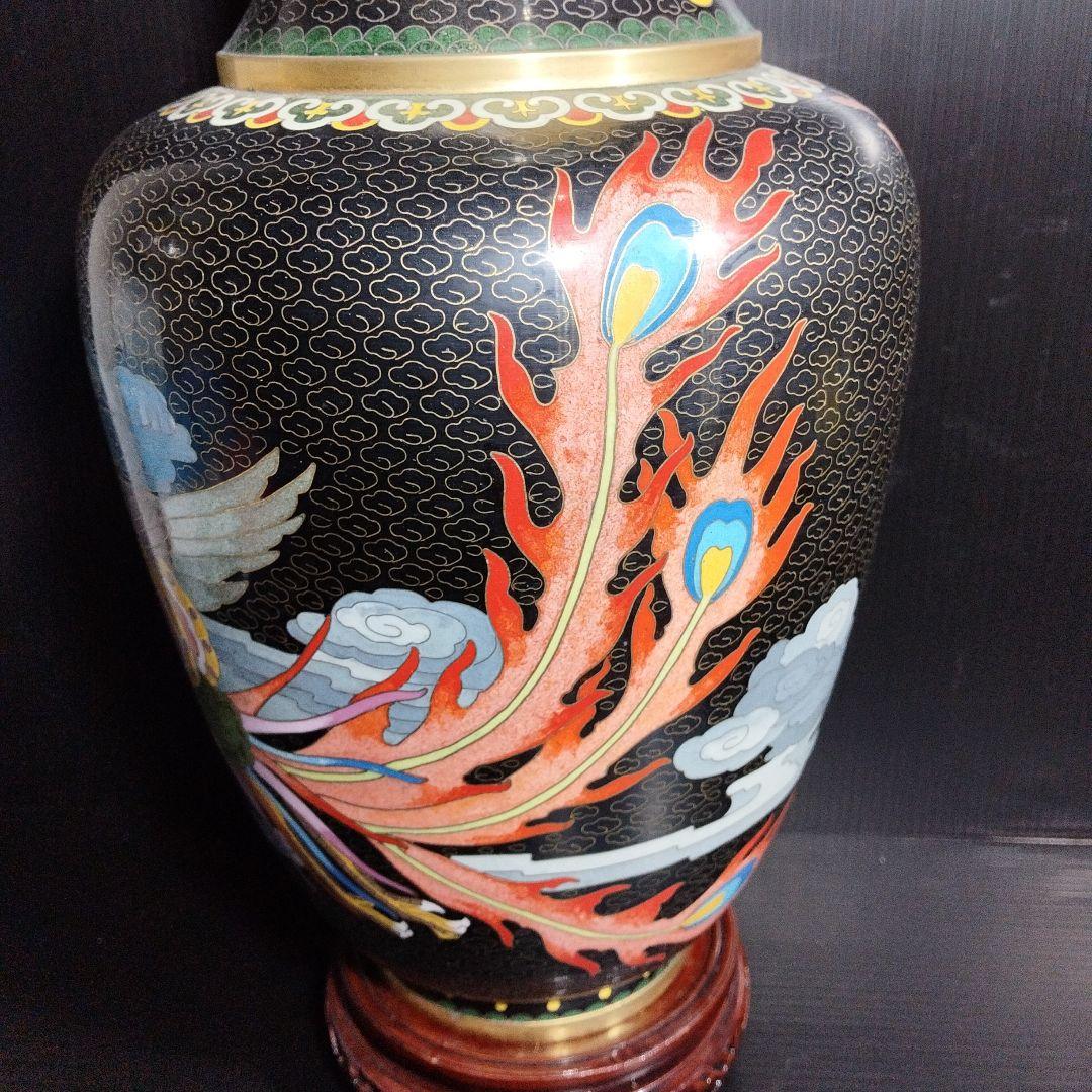 中国古玩 唐物 古七宝 七宝焼 花瓶 時代物