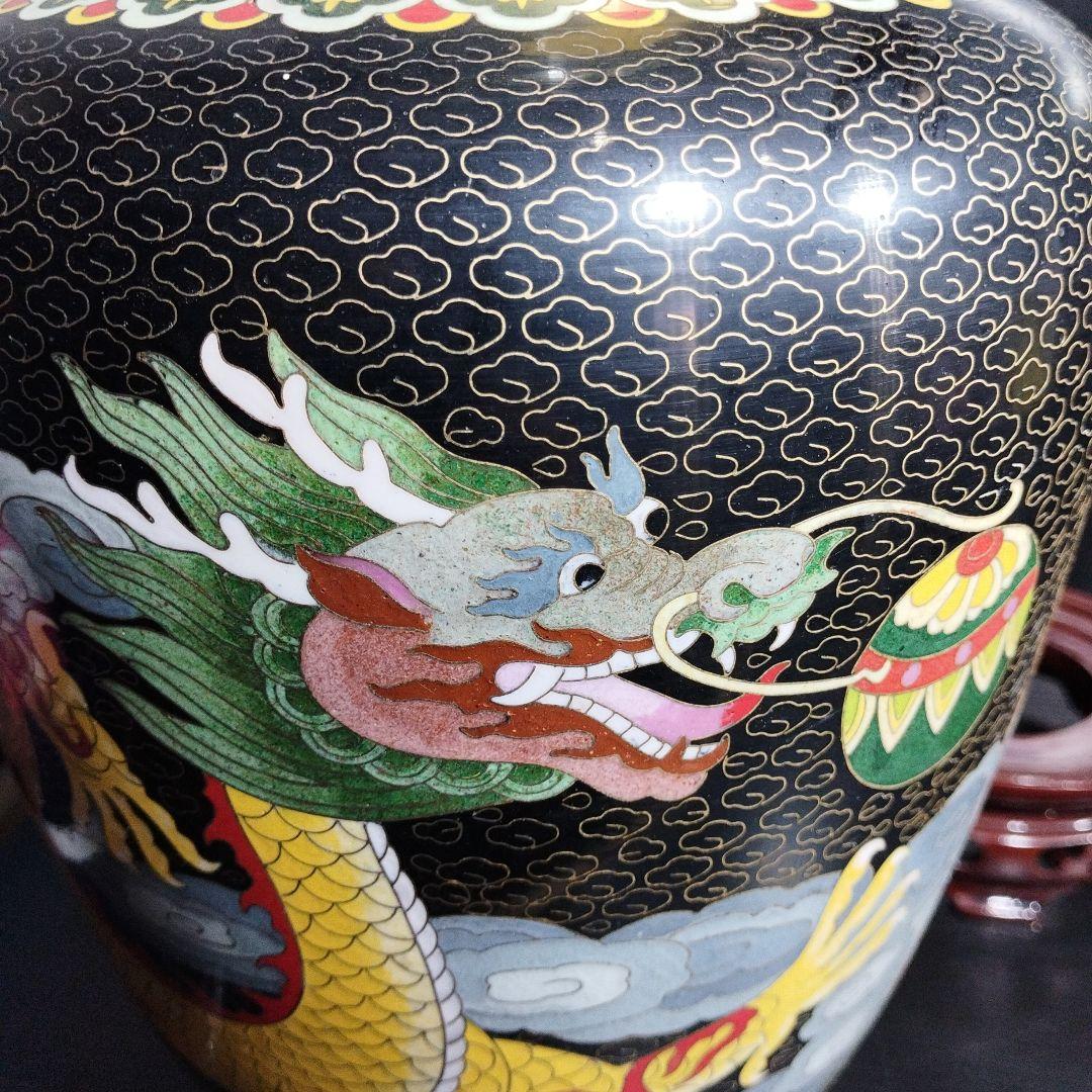 中国古玩 唐物 古七宝 七宝焼 花瓶 時代物