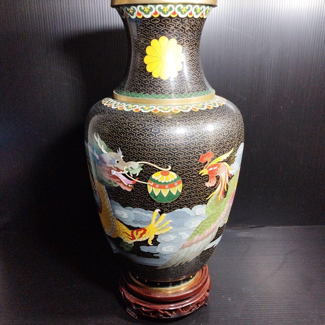 中国古玩 唐物 古七宝 七宝焼 花瓶 時代物