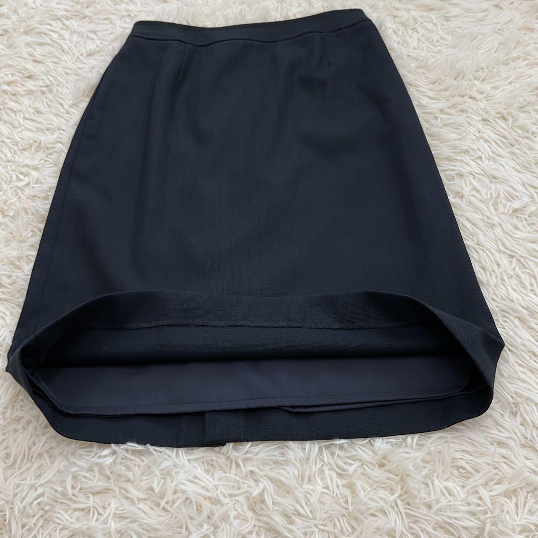 極美品　PLST セットアップ　ノーカラージャケット　スカートスーツ　ネイビー