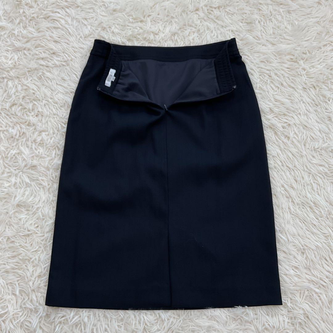 極美品　PLST セットアップ　ノーカラージャケット　スカートスーツ　ネイビー