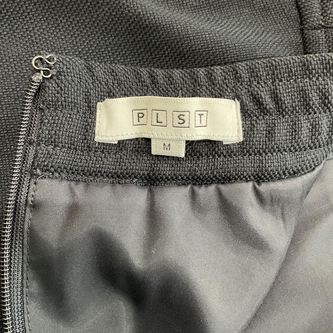 極美品　PLST セットアップ　ノーカラージャケット　スカートスーツ　ネイビー