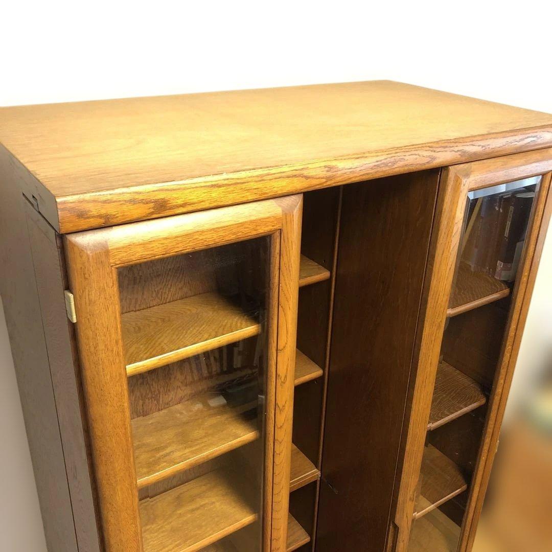 木製　本棚　スライド式