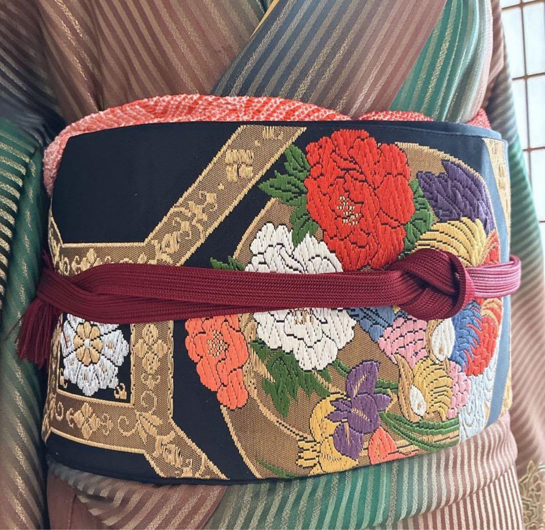 坂*ん様 付け下げ　小紋　フルセット　着物　正絹　縞模様　ストライプ　比翼仕立