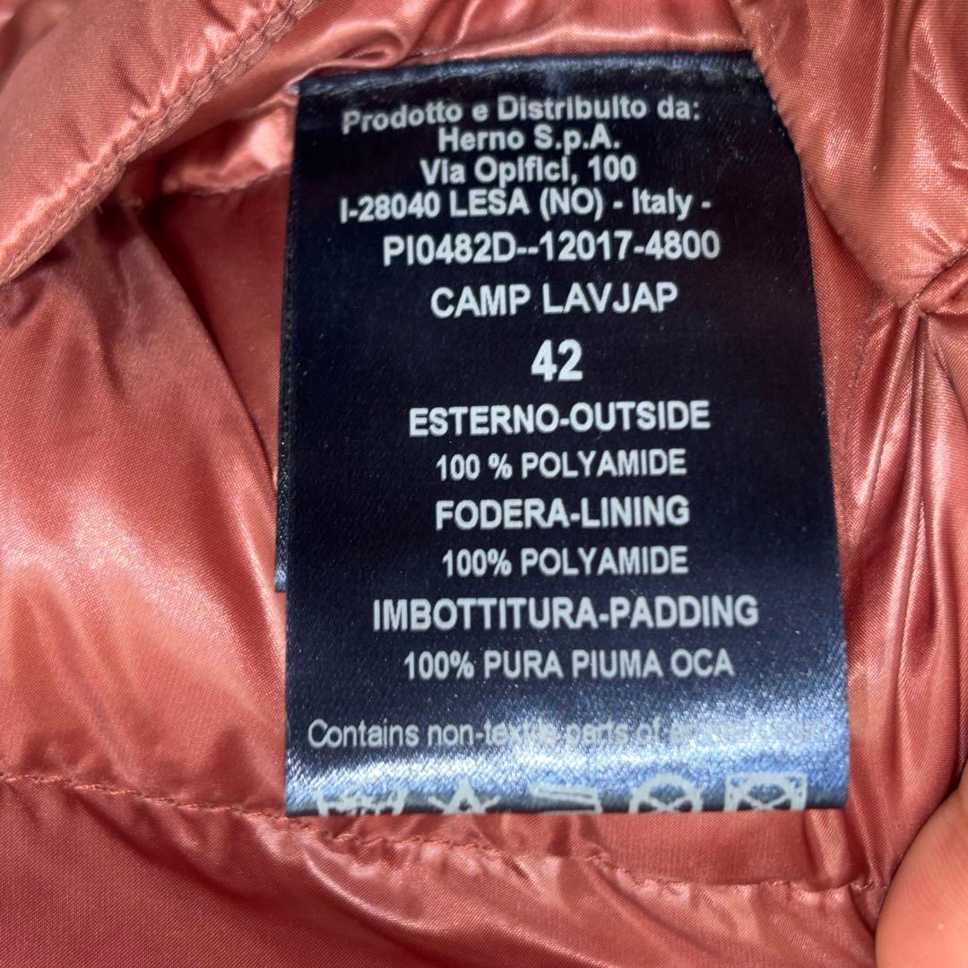 Herno ヘルノ ✩︎美品✩︎ ダウンベスト ピンク サイズM
