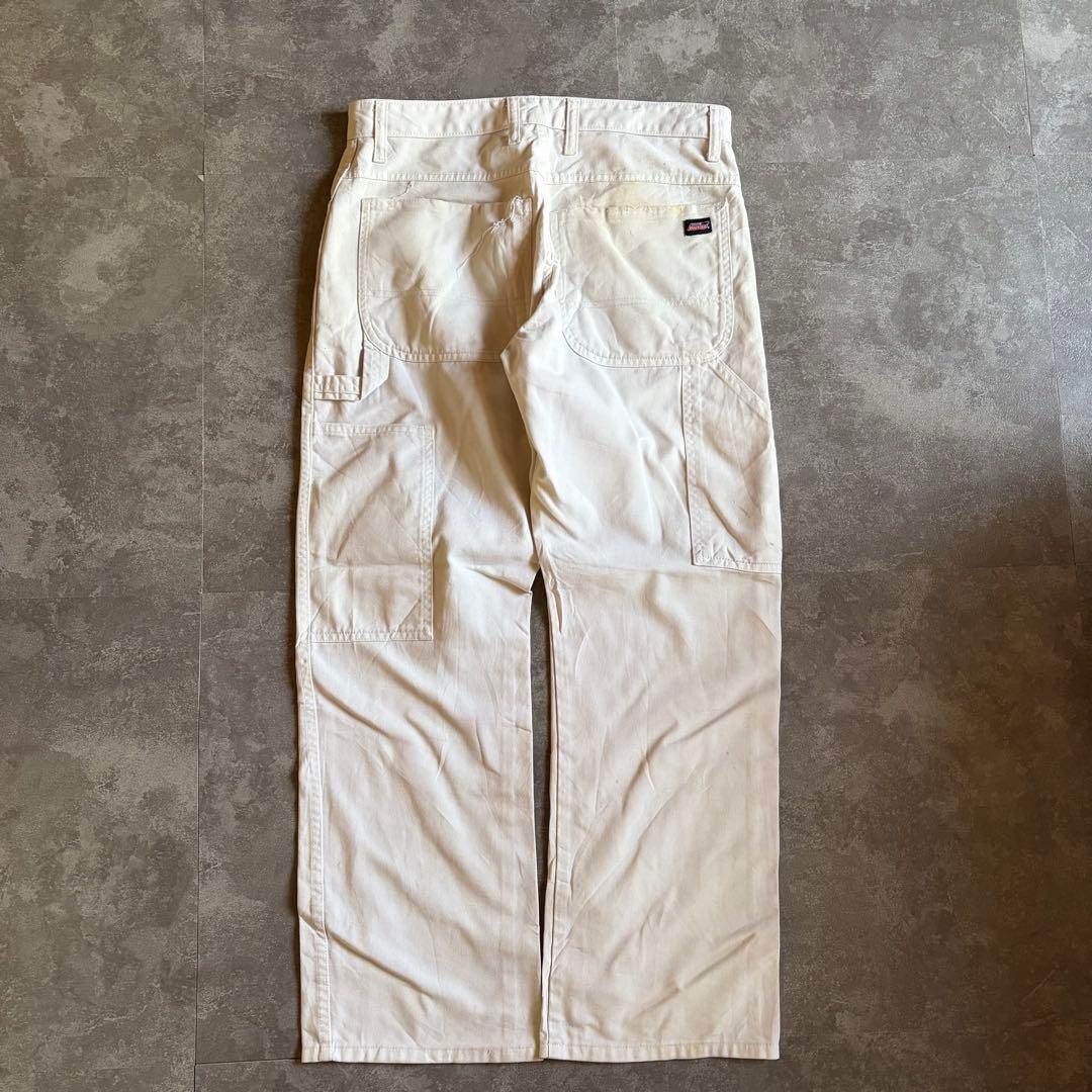 Dickies ペインターパンツ ホワイト W32 ワークパンツ ワイド 古着