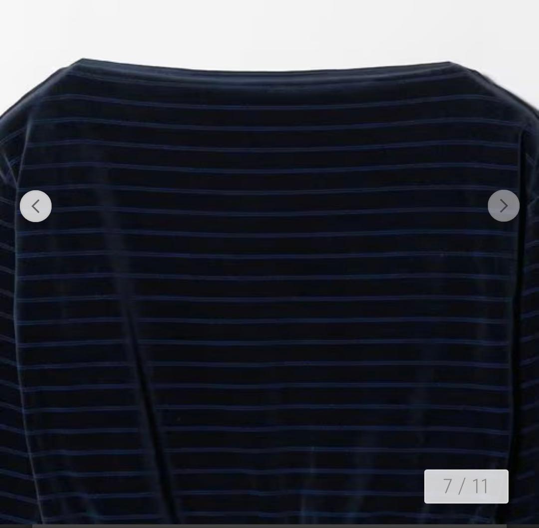 【売約済】＜6(ROKU)＞ベロア ボーダー トップス