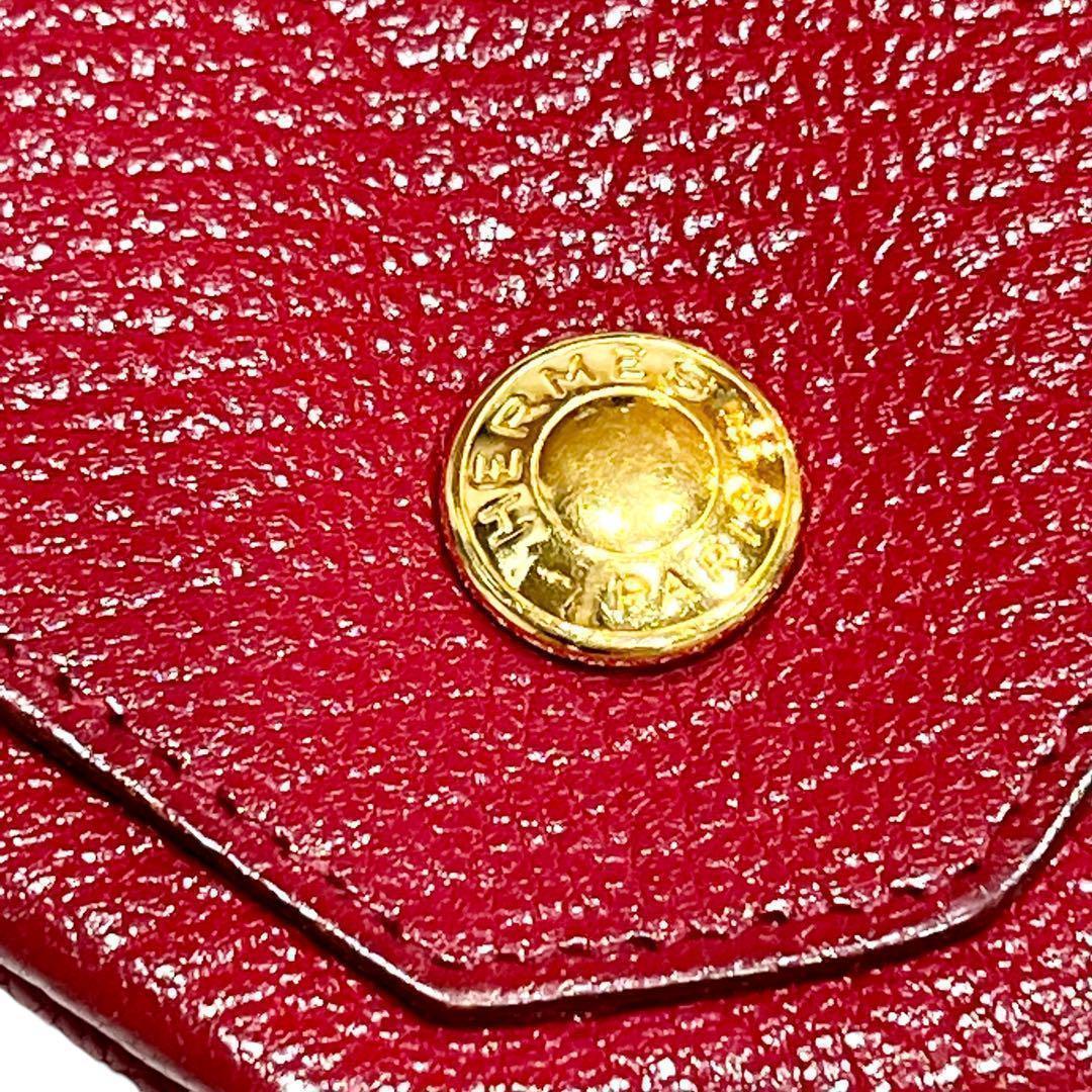 人気　エルメス　ヴェルソルヴァンキャトル　レッド　赤　レザー　ケース