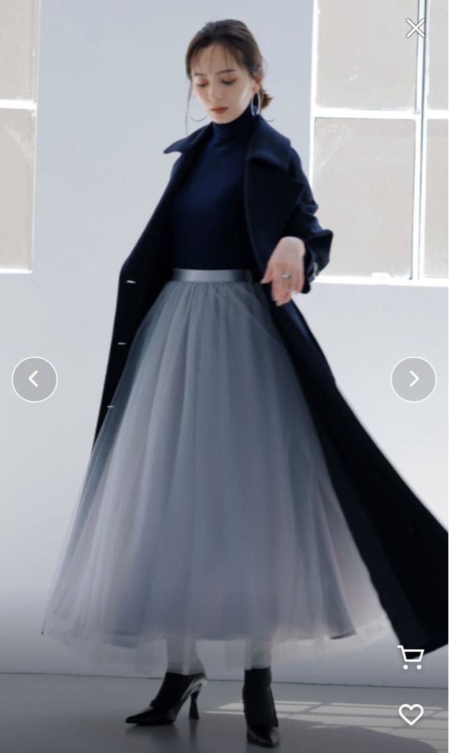 anuans ウールトレンチコート 薄いピンク