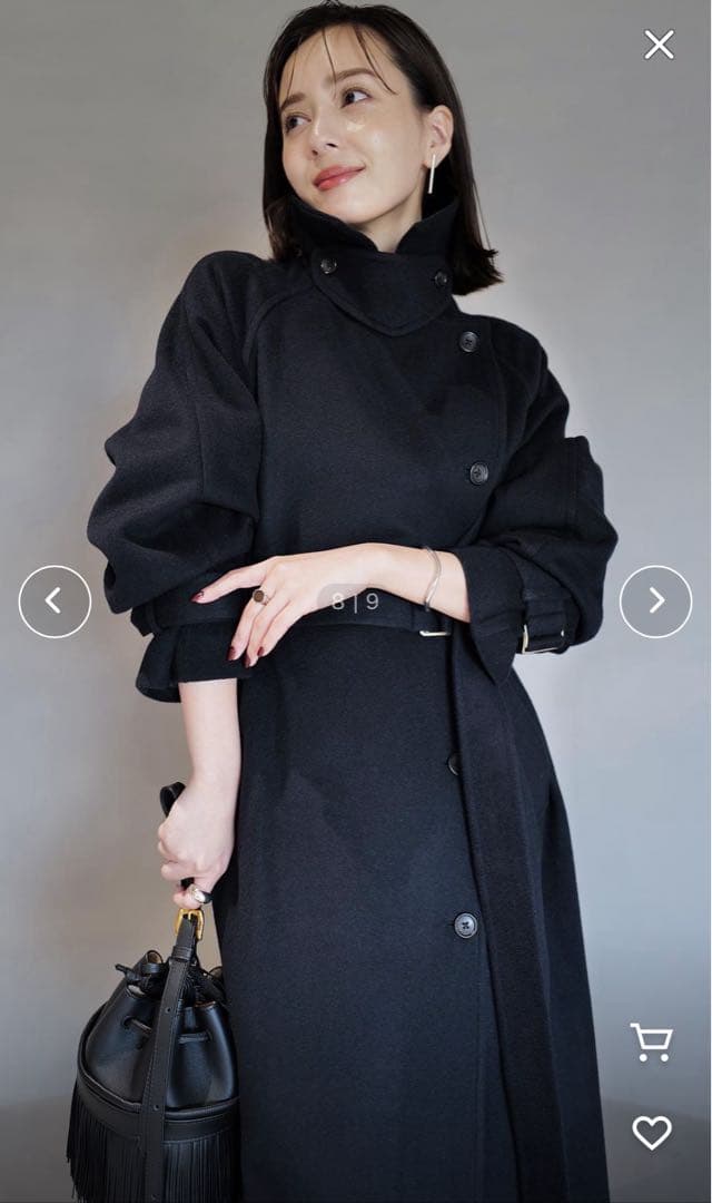 anuans ウールトレンチコート 薄いピンク