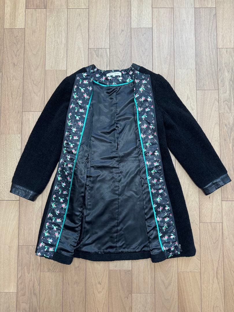 最終値下げ！Super Beauty ノーカラージャケット ブラック ボア　44