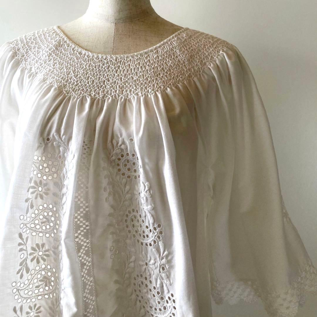 刺繍 レース チュニック euro vintage