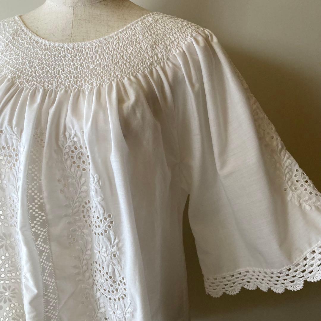 刺繍 レース チュニック euro vintage