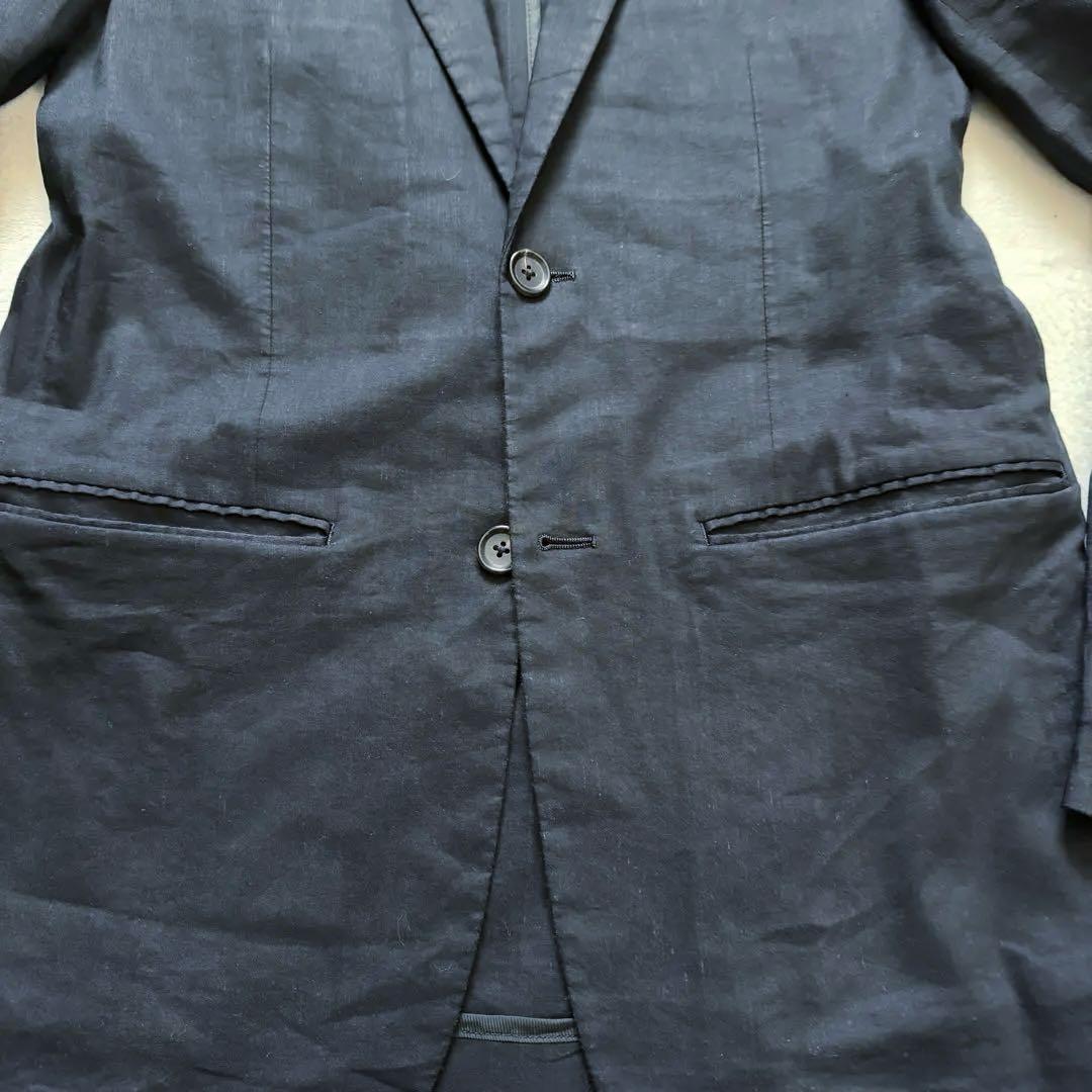 トゥモローランド スーツ セットアップ テーラードジャケット ブラック リネン混