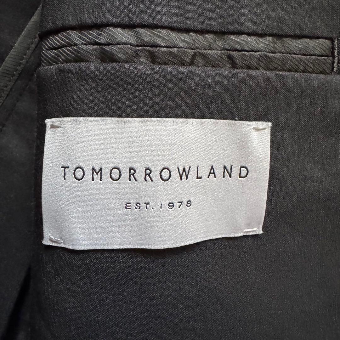 トゥモローランド スーツ セットアップ テーラードジャケット ブラック リネン混