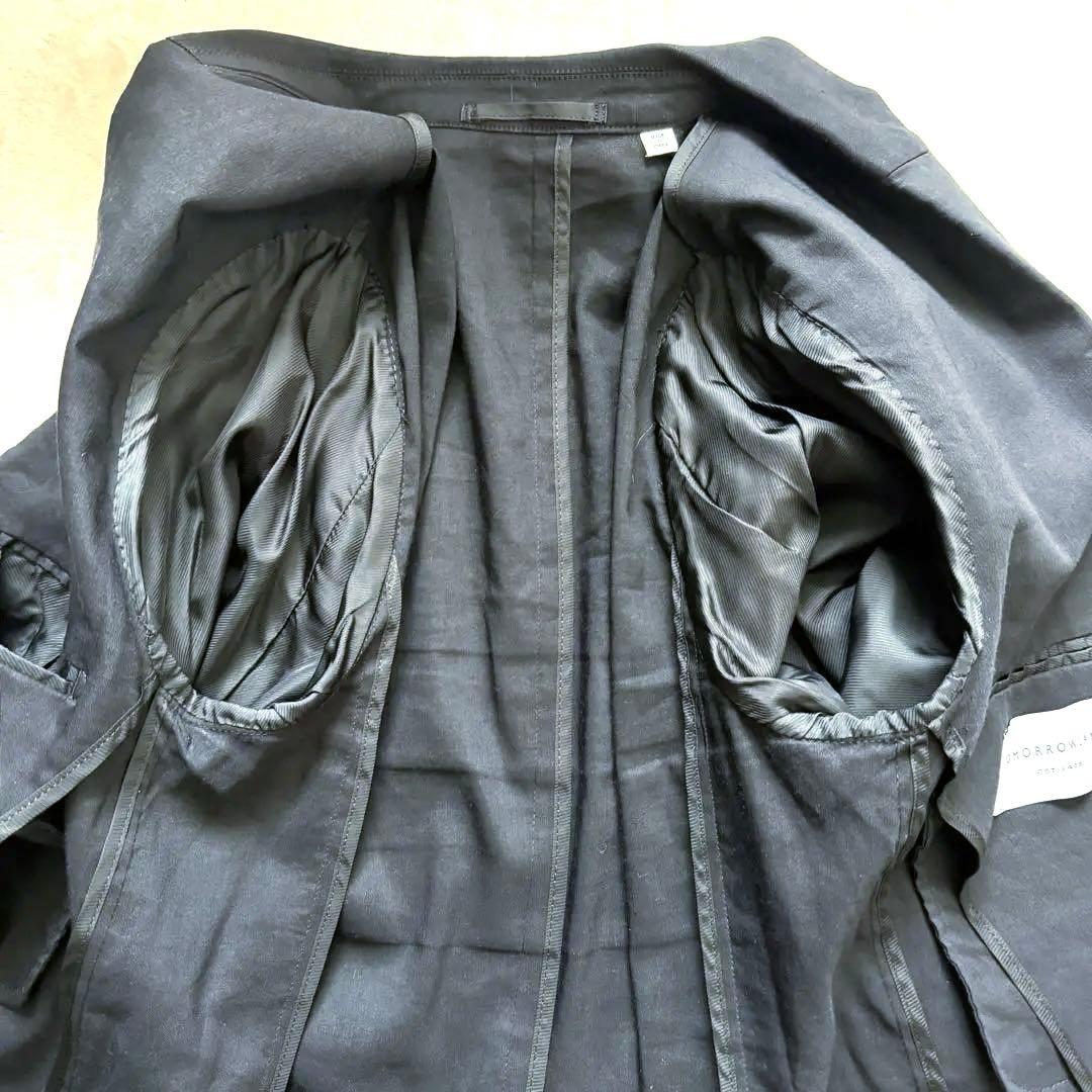 トゥモローランド スーツ セットアップ テーラードジャケット ブラック リネン混