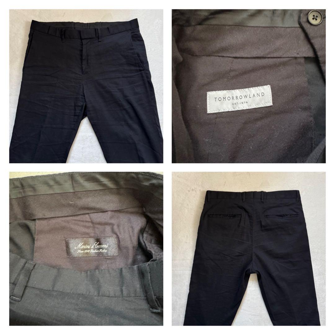 トゥモローランド スーツ セットアップ テーラードジャケット ブラック リネン混