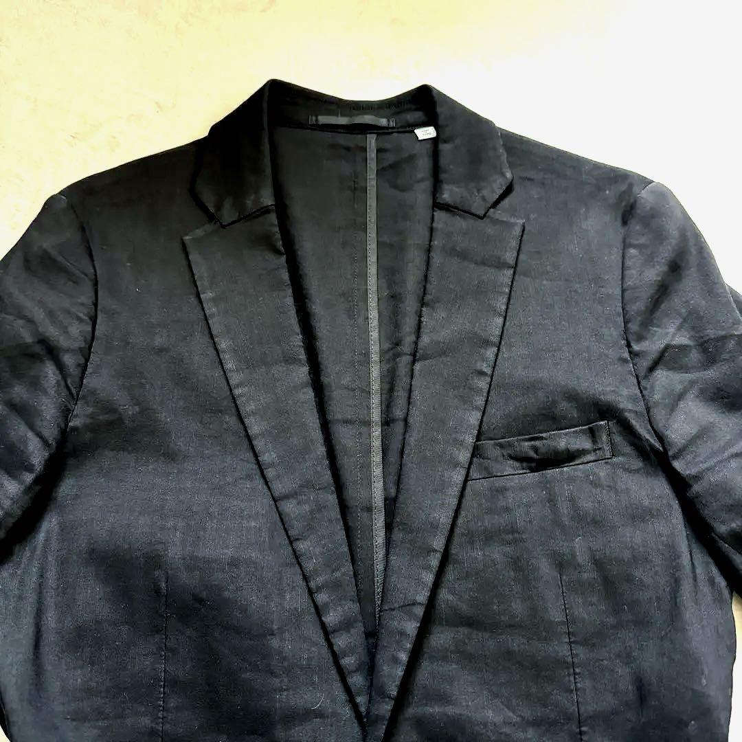 トゥモローランド スーツ セットアップ テーラードジャケット ブラック リネン混