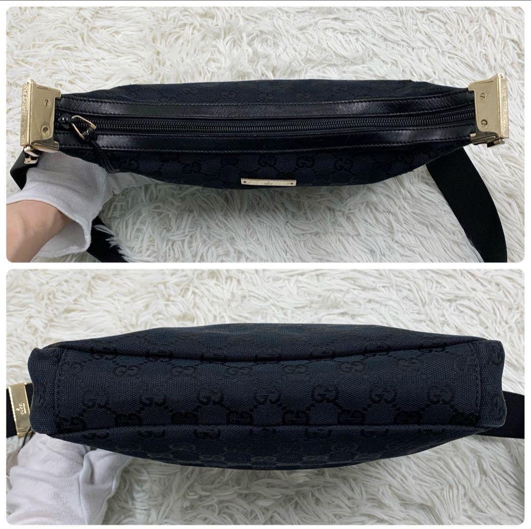 【美品】GUCCI ショルダーバッグ GGキャンバス ブラック