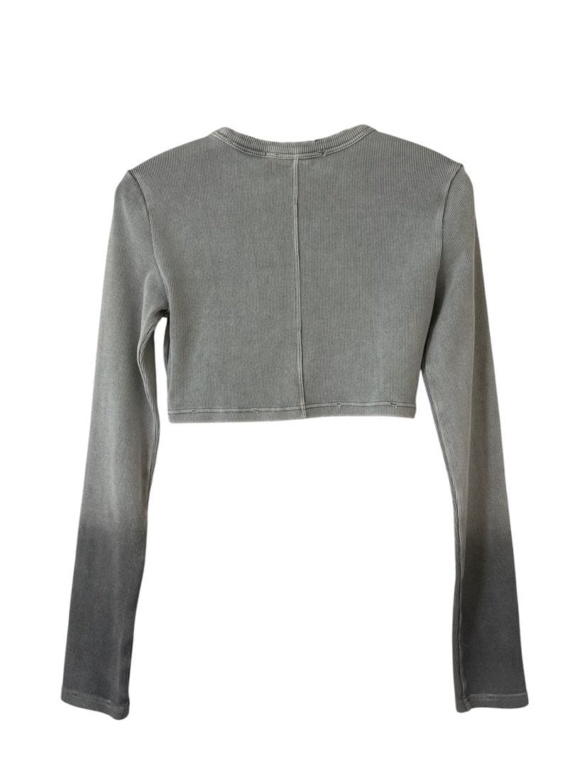 alexanderwang.t グレー ロゴクロップドTシャツ