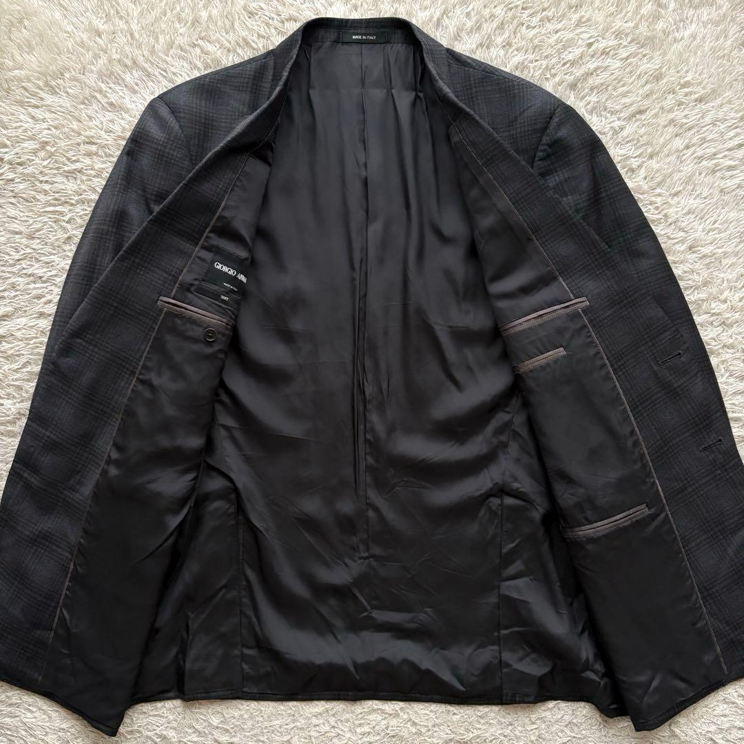 ★希少XLサイズ★ ジョルジオ アルマーニ SOFT チェック ジャケット 灰色