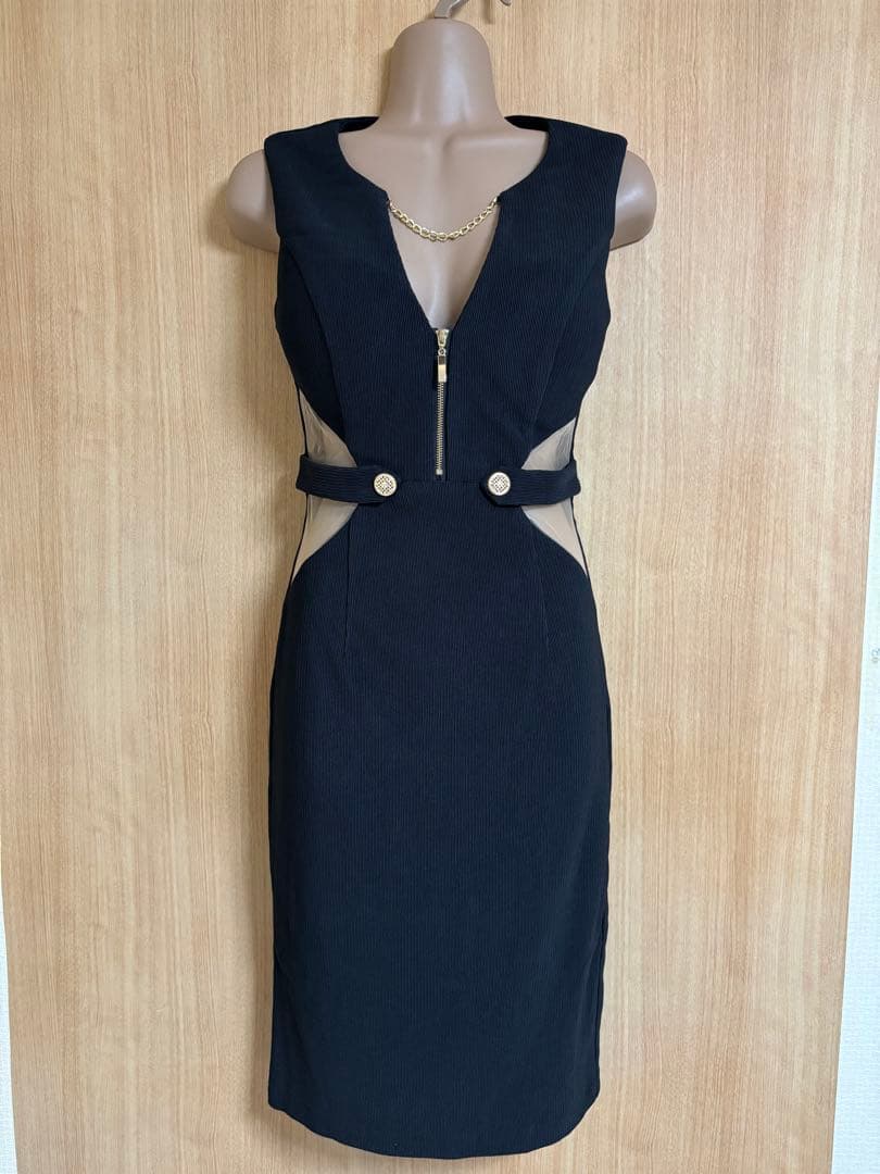 ウエストシアー✖️バストチェーンミディアムドレスbkS