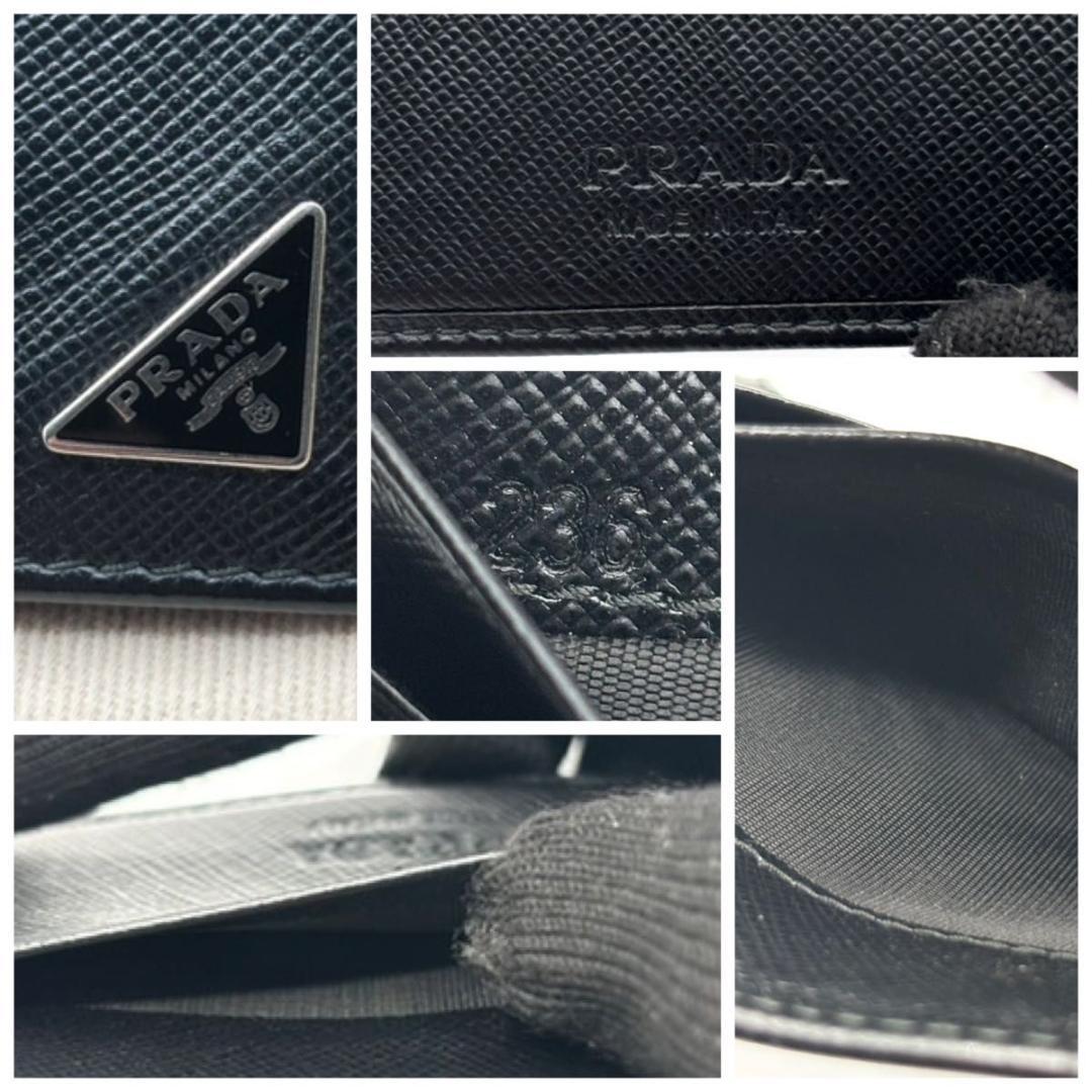プラダ マネークリップ サフィアーノ 三角プレート ブラック　札入れ　カード