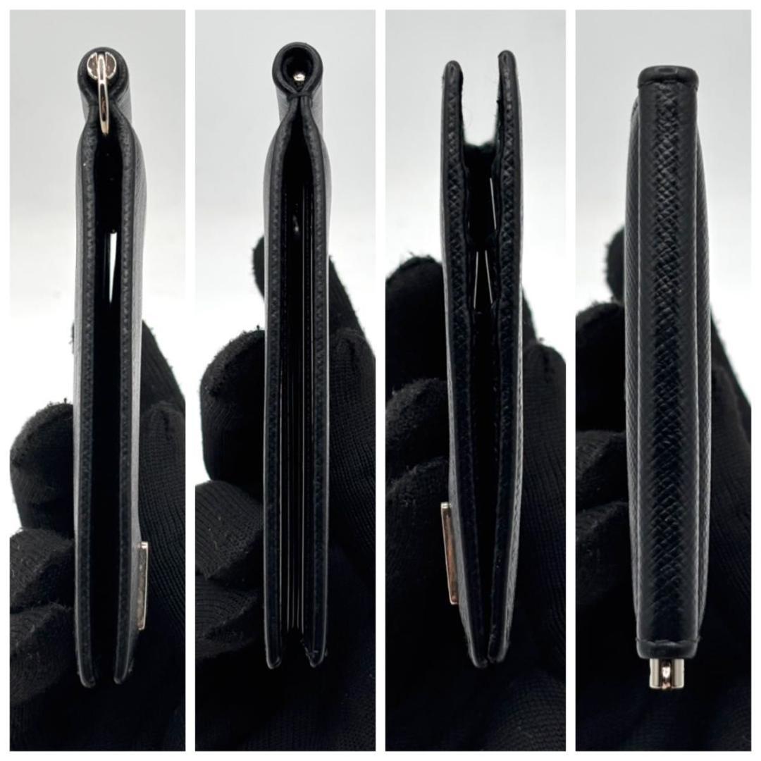 プラダ マネークリップ サフィアーノ 三角プレート ブラック　札入れ　カード