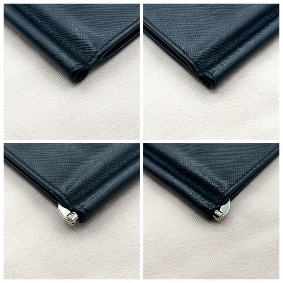 プラダ マネークリップ サフィアーノ 三角プレート ブラック　札入れ　カード