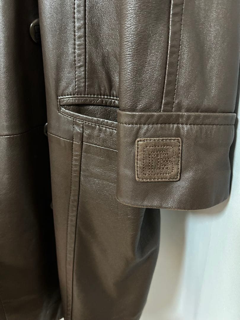 ビエールバルマン PIERRE BALMAIN レザー ヴィンテージファーコート