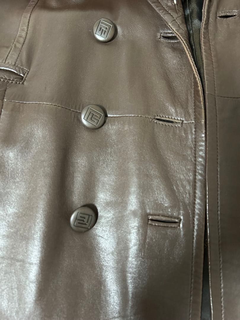 ビエールバルマン PIERRE BALMAIN レザー ヴィンテージファーコート
