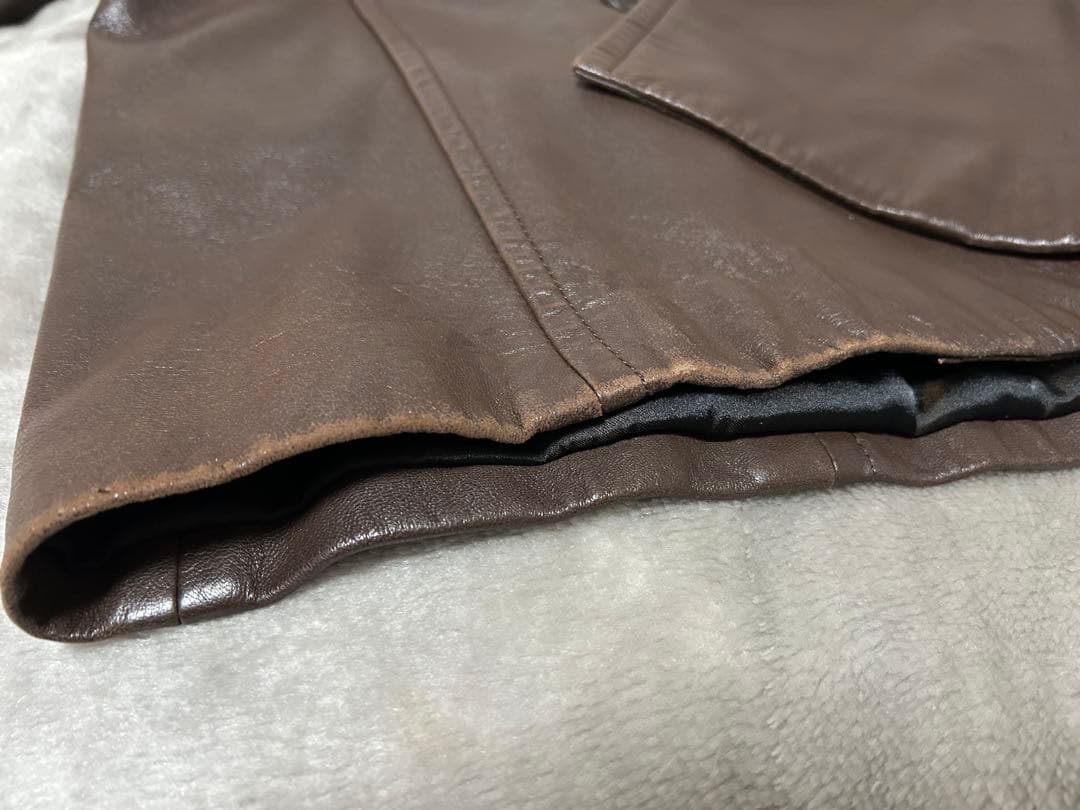 ビエールバルマン PIERRE BALMAIN レザー ヴィンテージファーコート