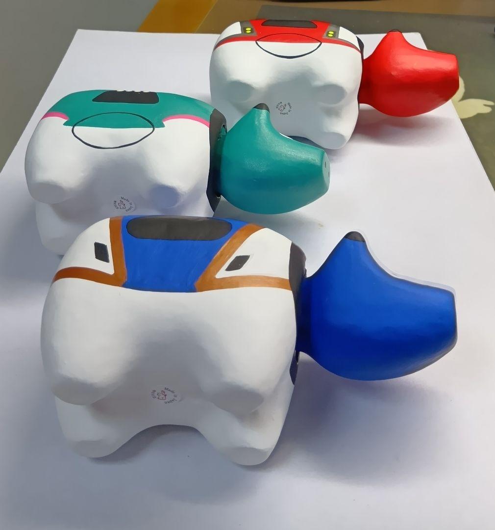 炎*い様 新品　野沢民芸　赤ベコ　新幹線　3号　3個セット