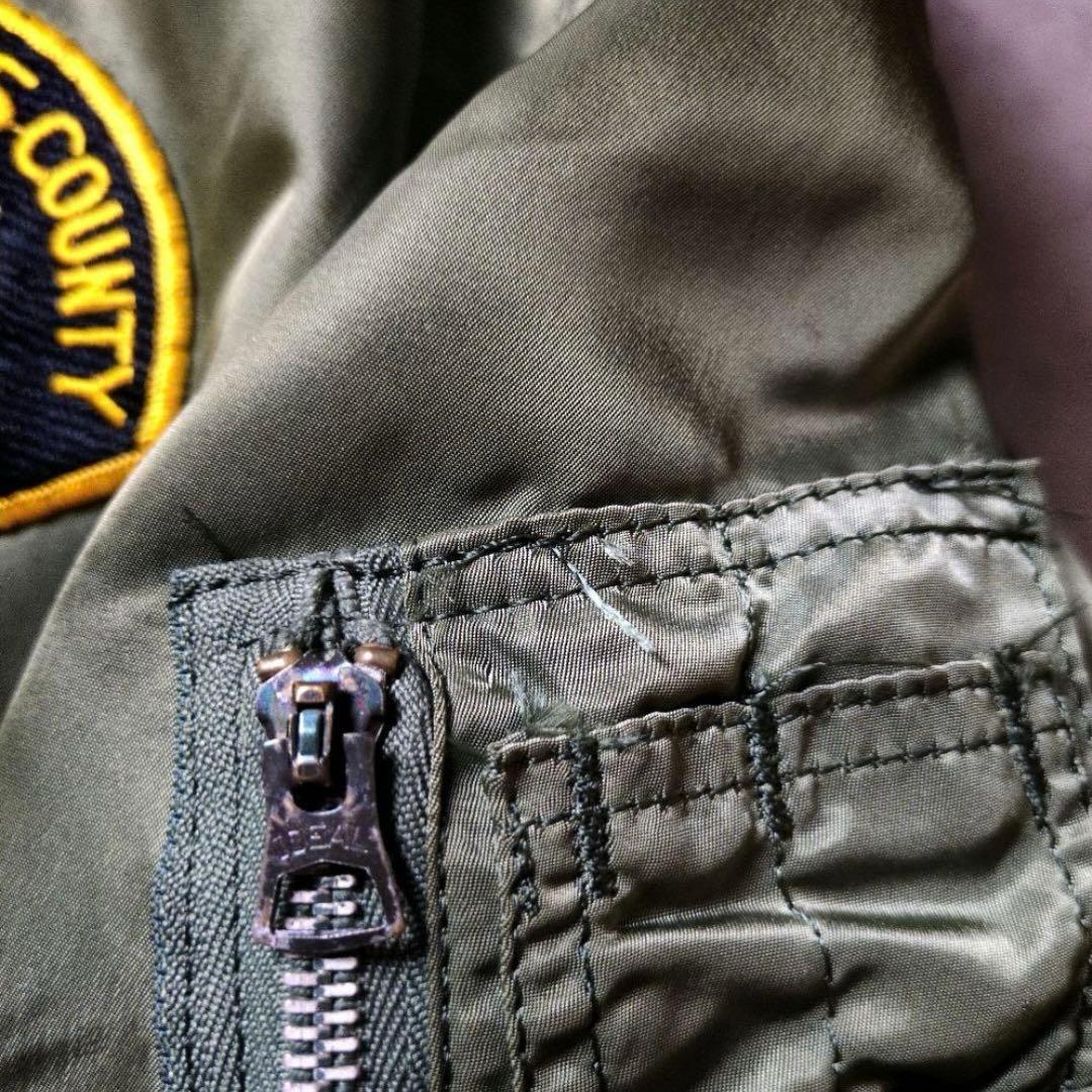 80s 90s USA製 ALPHA 3本線 IDEAL 民生品 ＭＡ-1