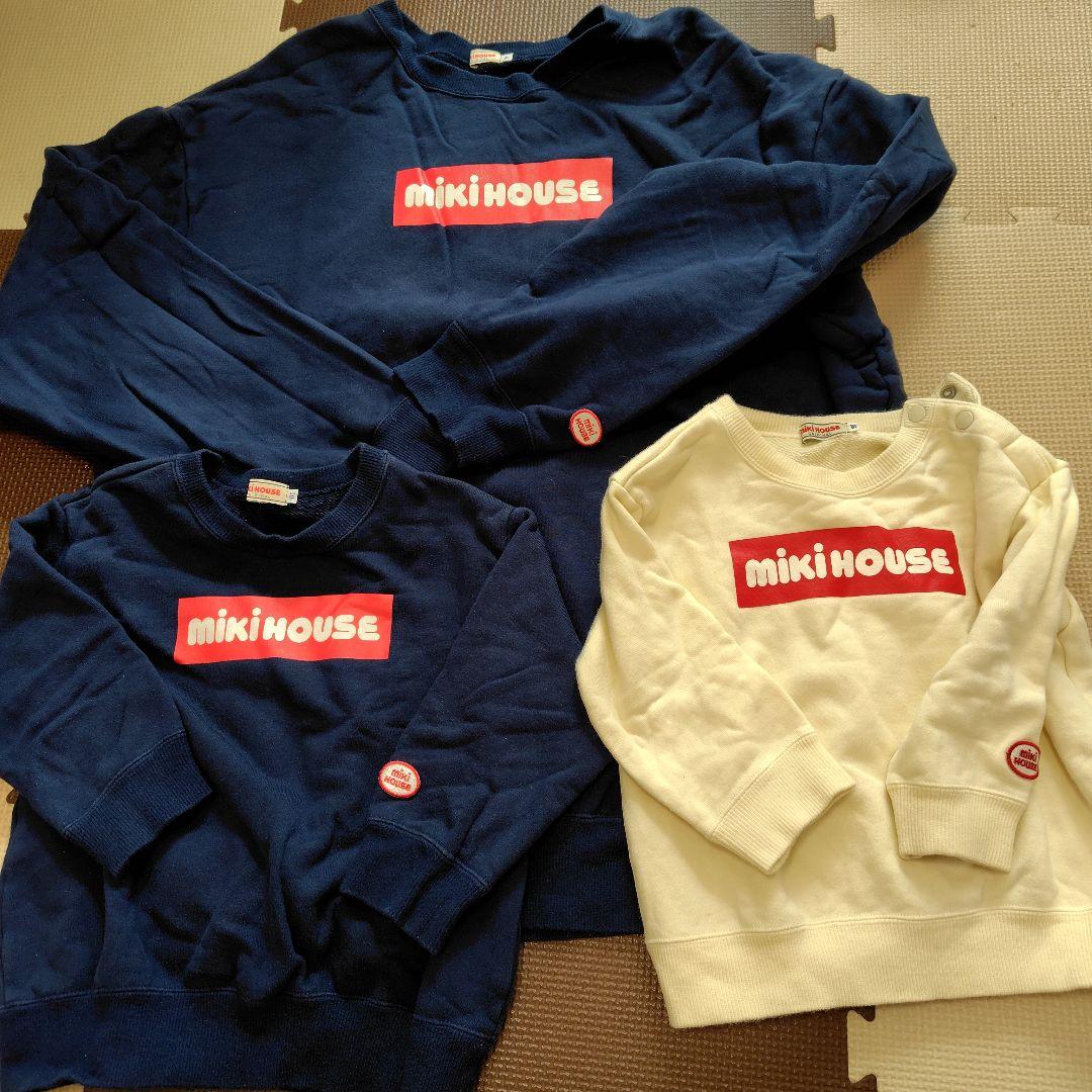 ミキハウス　親子　お揃い　トレーナー　色違い　　 Lサイズ　90　100