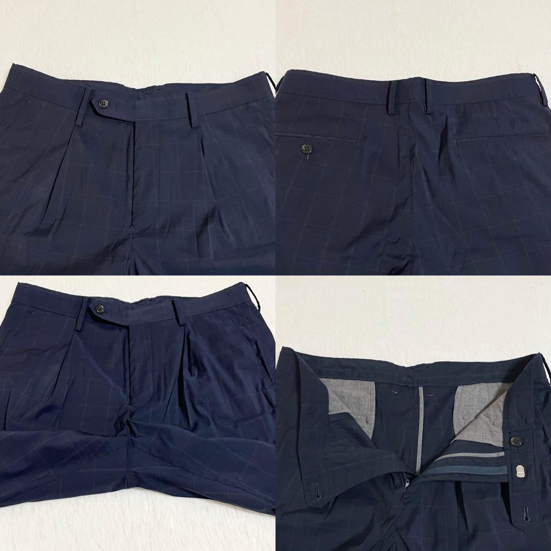 【極美品】エディフィス　ロロピアーナ　セットアップ　スーツ　ネイビー　撥水加工