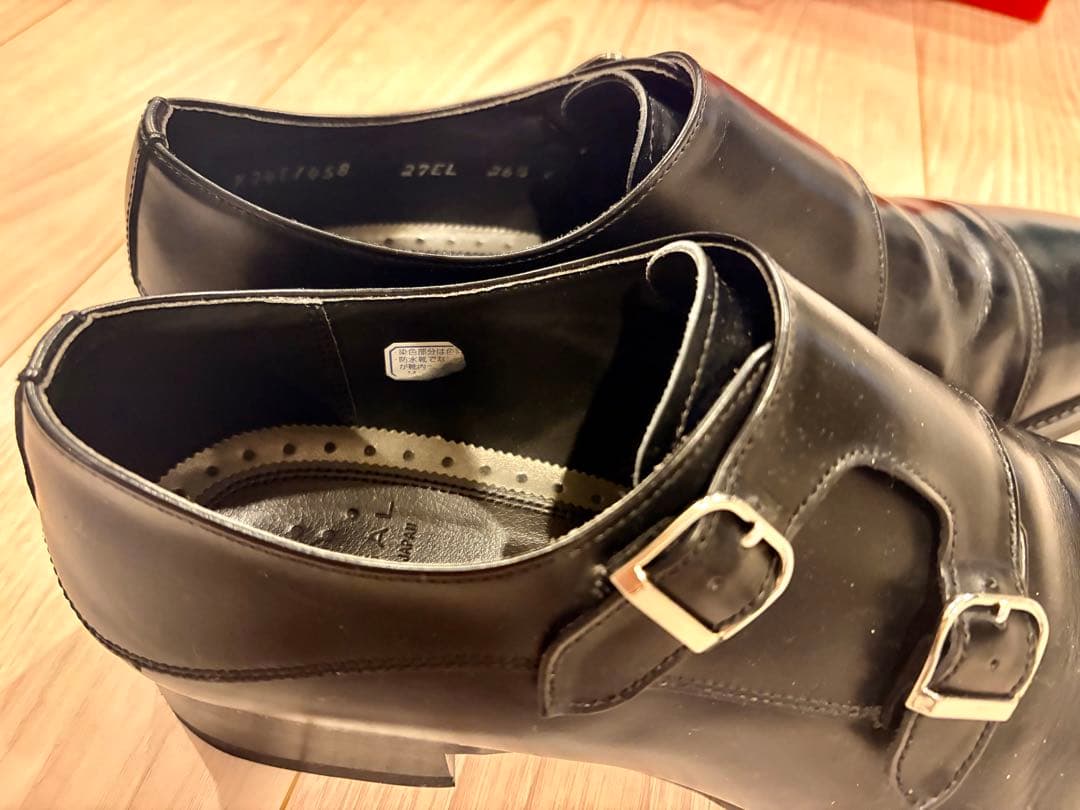 h*a様 【正規美品】REGAL 27EL 26.5cmブラック ダブルモンク(