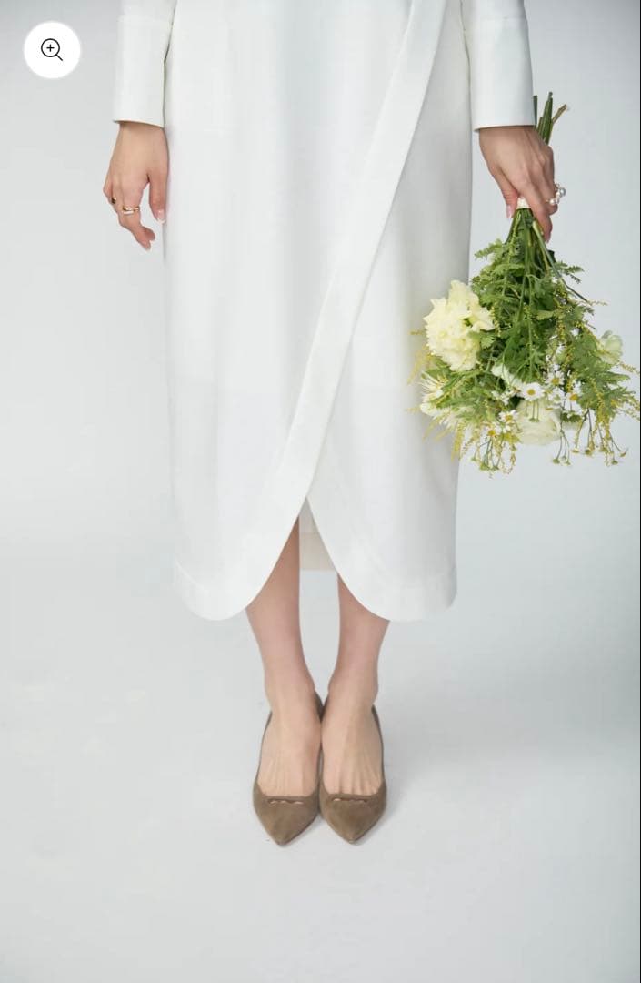 新品Audire Tulip hem dress (Ivory)