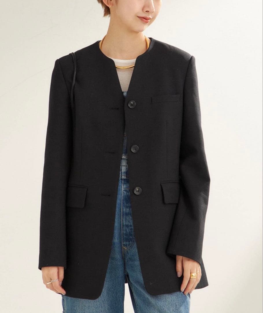 Plage riam シェイプノーカラージャケット　36