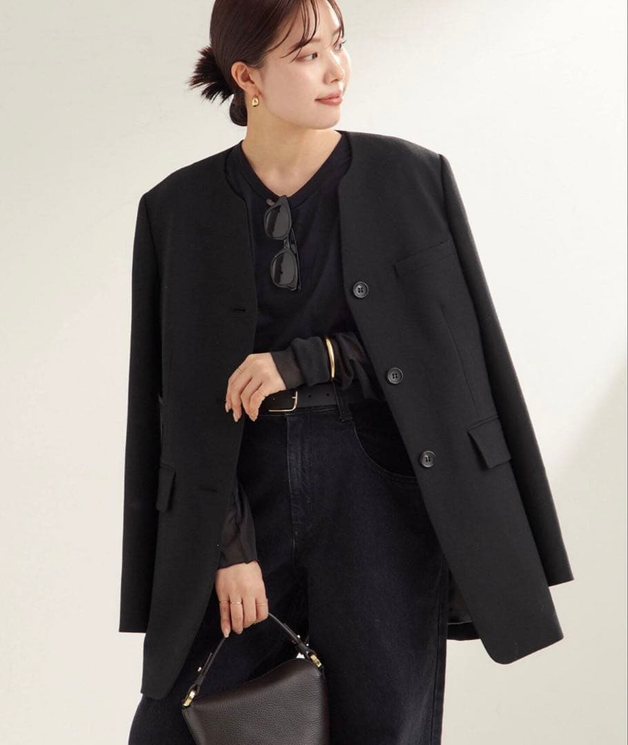 Plage riam シェイプノーカラージャケット　36