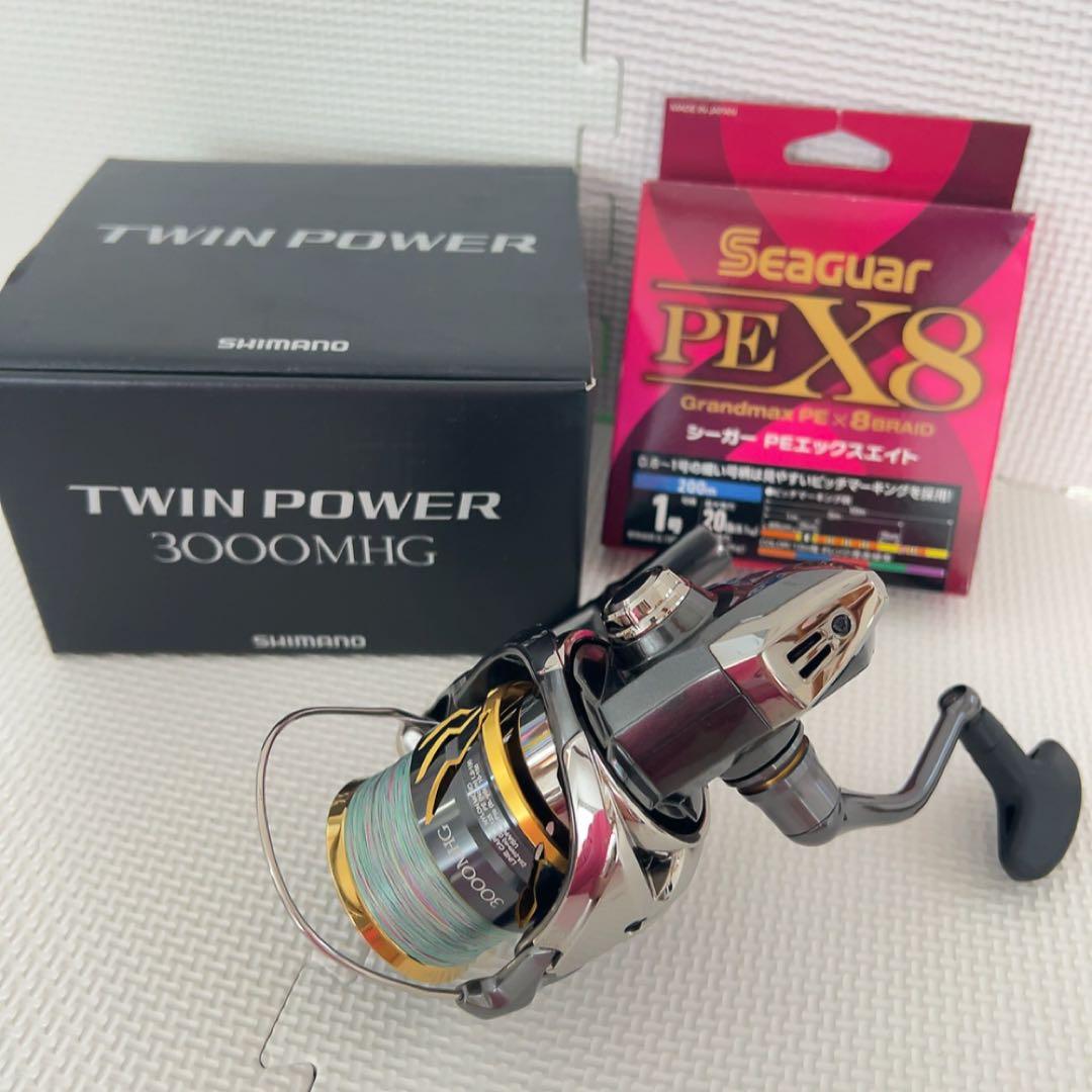 美品SHIMANOスピニング20ツインパワー3000MHGシーガーPEX8