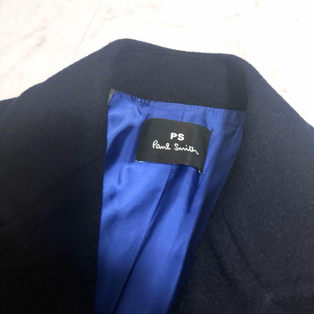 【美品✨️】ポールスミス ウール カシミヤ チェスター コート バイカラー 黒紺