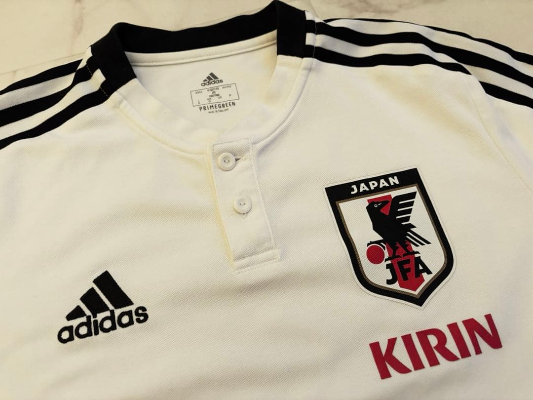 【JFA支給】adidas 日本代表 襟なしポロシャツ上下実使用、非売品