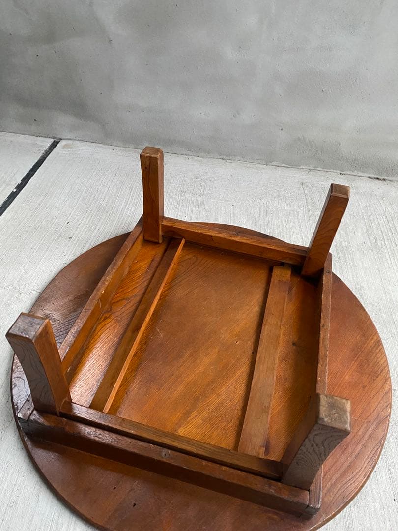 再値下げ‼️昭和レトロなちゃぶ台　折りたたみ式　コンパクト　アンティーク和物