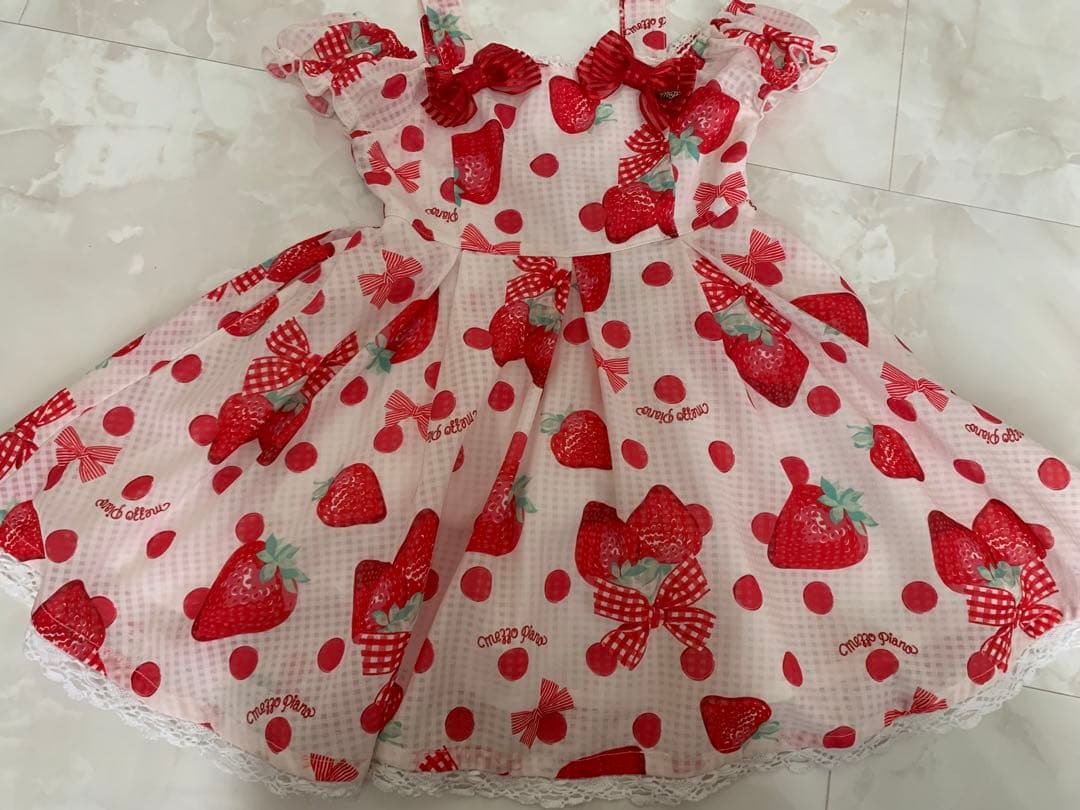 メゾピアノ♡阪急限定♡いちごワンピース♡110センチ美品♡ストロベリーワンピース