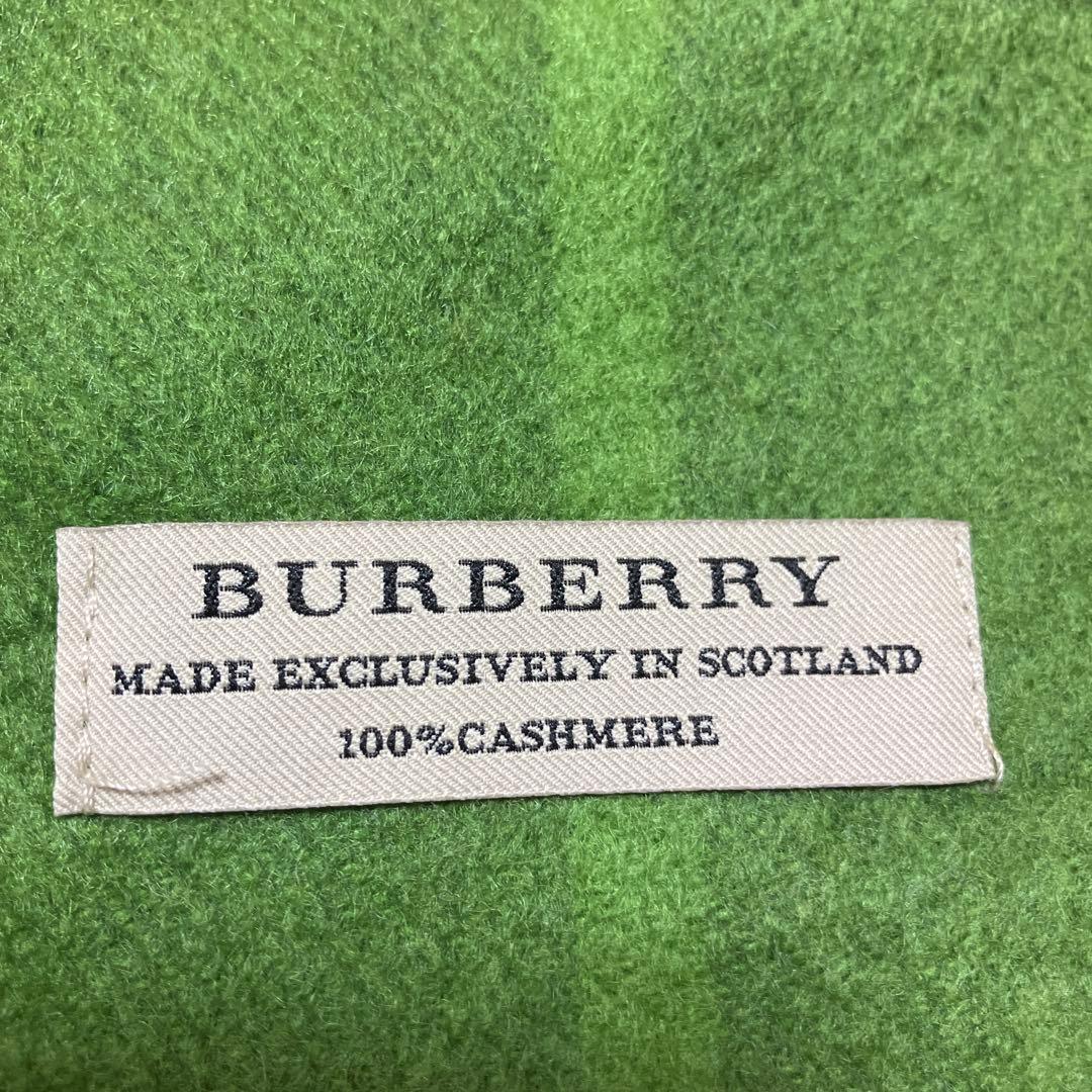 BURBERRY カシミヤ マフラー グリーンチェック