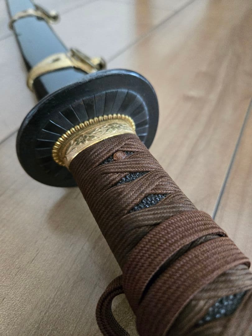 第二次大戦頃/実物　極美品　海軍士官軍刀拵え(刀身なし)　高級漆鞘　番号揃い