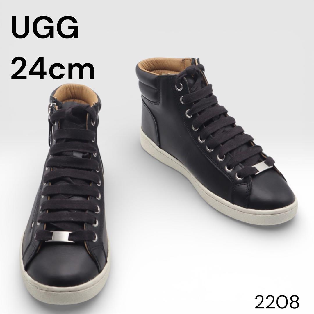 UGG アグ　スニーカー　ハイカット　レザー　ブラック　2208