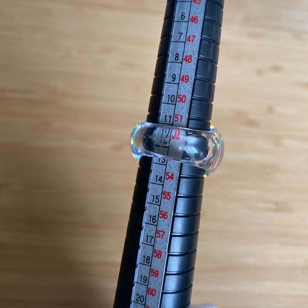 Baccarat❤️ガラスリング クリア アーク リング 虹色の輝き☆フランス製