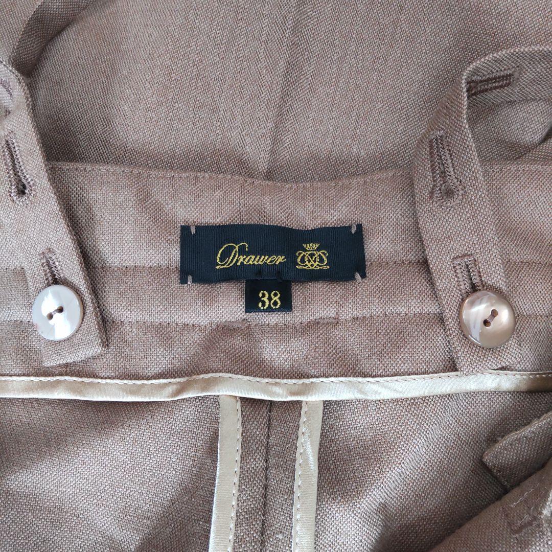 極美品 ドゥロワー ウールシャンブレーサロペット オーバーオール ブラウン 38